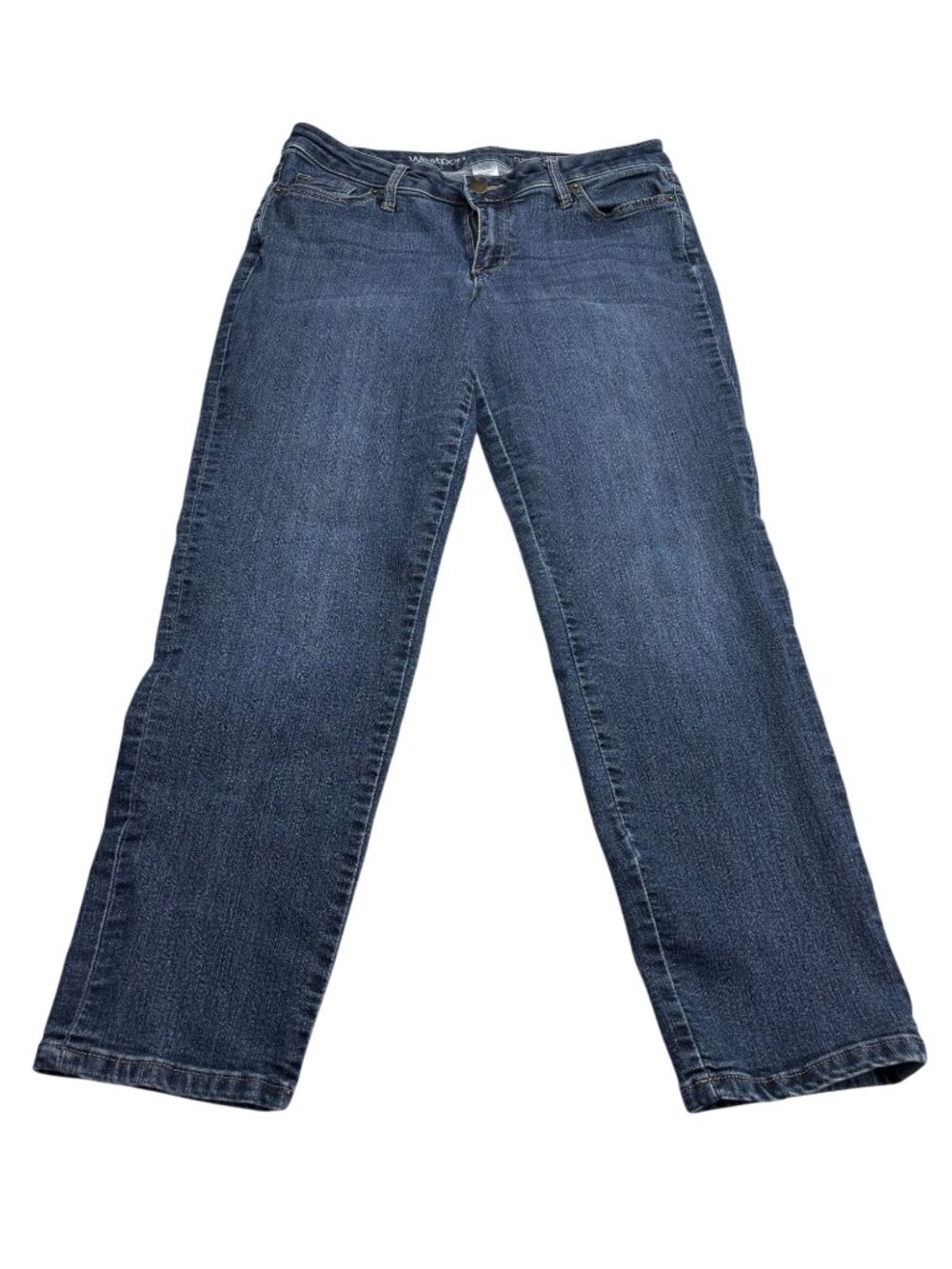 Westport Womens Signature Fit Boyfriend Jeans Size 8 Medium Wash Cotton Blend